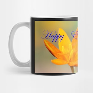 Crocus  'Orange Monarch'  with Happy Easter message Mug